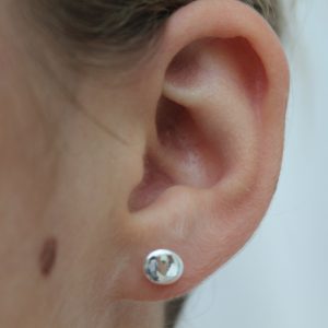 Silver Pebble Stud Earrings