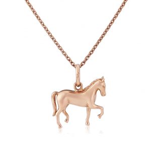 rose gold dressage horse pendant