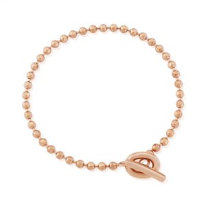 Rose Gold Beaded T-Bar Bracelet