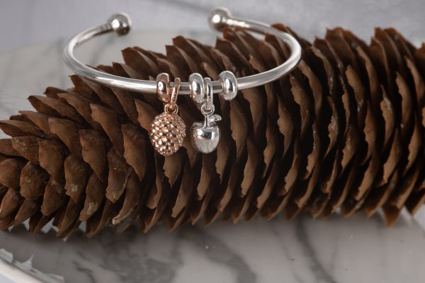 rose gold pine cone charm