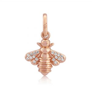 Rose Gold Sparkly Bee Charm