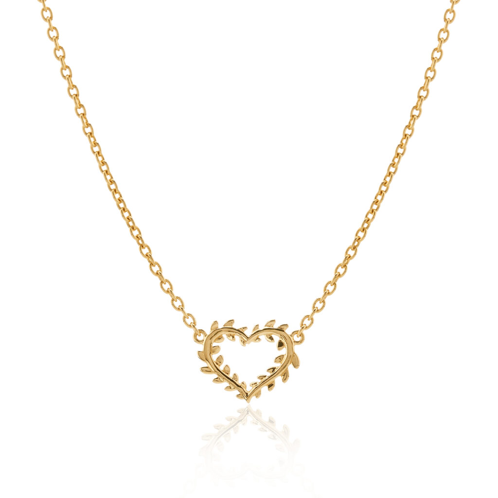 Golden Leafed Heart Necklace