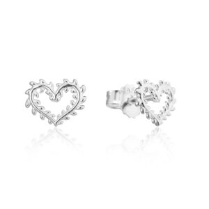 Leafed Heart Studs